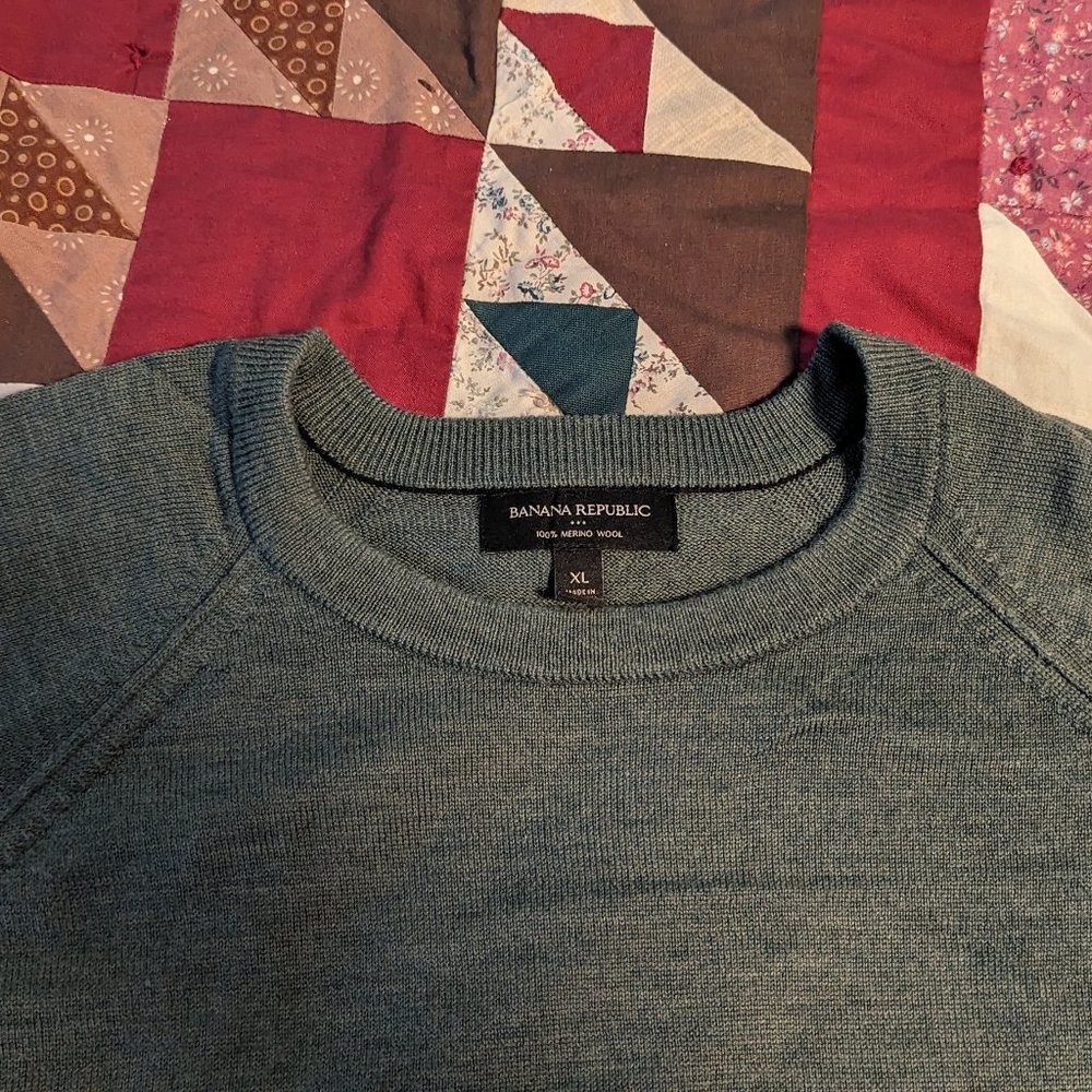 Banana Republic Merino Wool Sweater XL Green